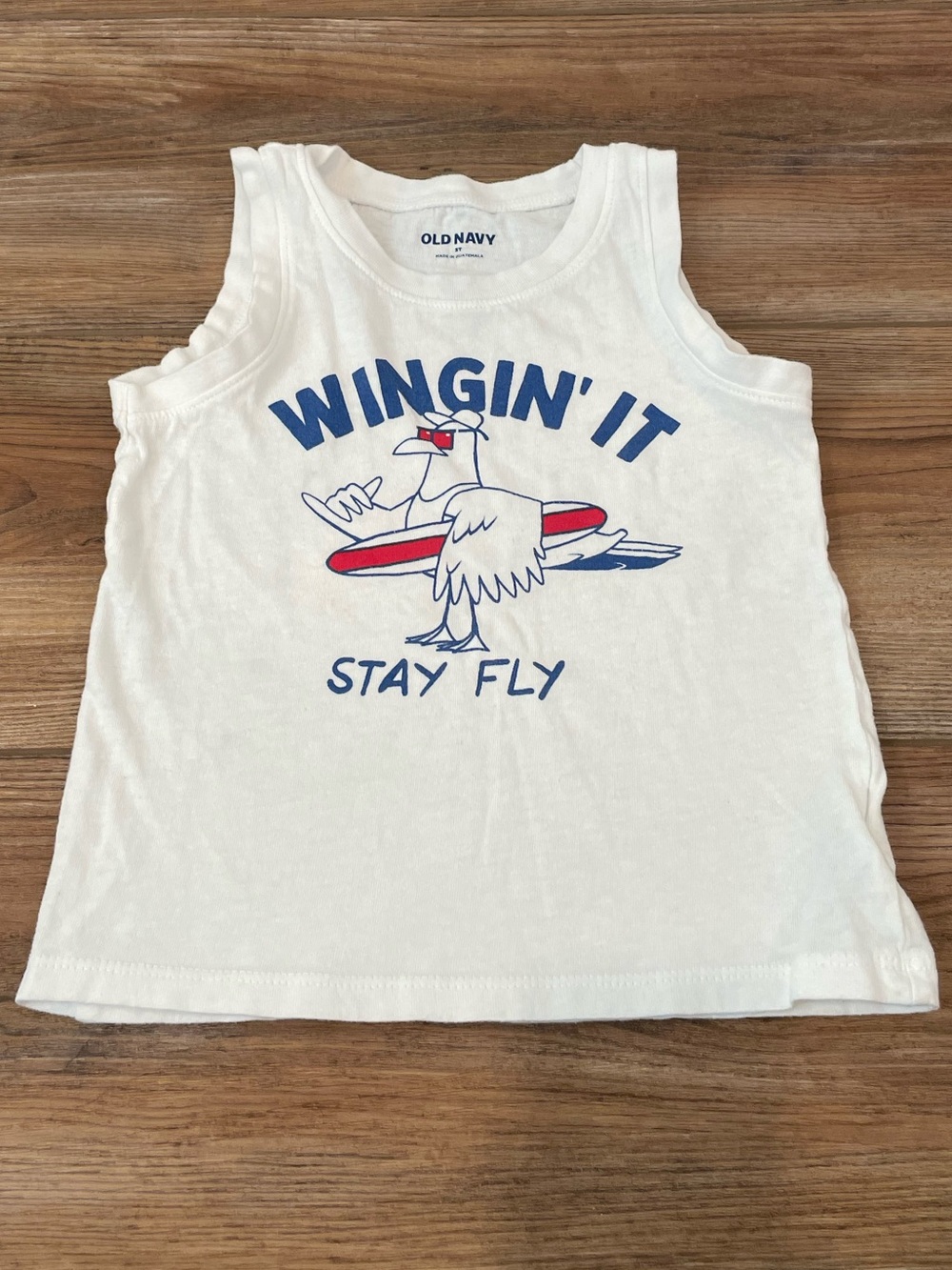 Old Navy White Beach Tank Top. Boys size 3T.